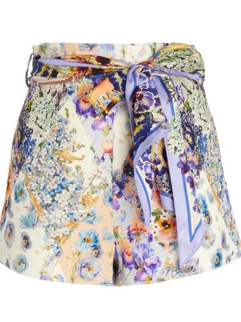 Zimmermann Tama Belted Floral Linen Shorts